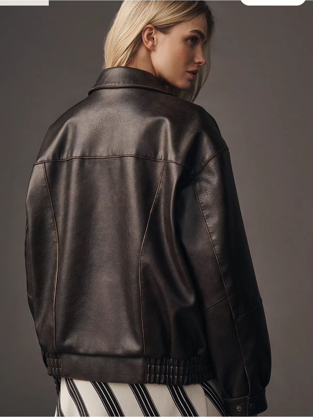 Anthropologie Reagan Faux Leather Bomber by Pilcro - Picture 7 of 12